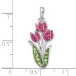Sterling Silver Rhodium-plated Preciosa Crystal Tulips Pendant - Image 3