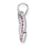 Sterling Silver Rhodium-plated Multicolor CZ Butterfly Pendant - Image 2