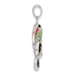 Sterling Silver Rhodium-plated Preciosa Crystal Toucan Pendant - Image 2