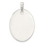Sterling Silver Antiqued Polished Eagle Oval Pendant - Image 4