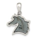Sterling Silver Antiqued Polished Horse Pendant - Image 4