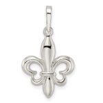 Sterling Silver Rhodium-plated Fleur de Lis Pendant