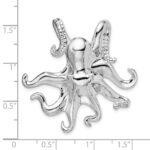 De-Ani Sterling Silver Rhodium-Plated Polished Octopus Slide - Image 3
