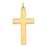 Sterling Silver Gold-plated Polished and Satin Double Cross Pendant - Image 4