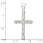 Sterling Silver Polished Twisted Hollow Latin Cross Pendant - Image 3