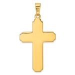 Sterling Silver Gold-tone Polished and Grooved Cross Pendant - Image 3