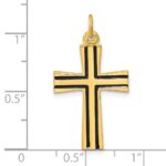 Sterling Silver Gold-plated Polished Enameled Cross Pendant - Image 3