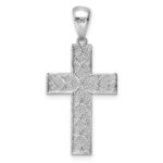Sterling Silver Rhodium-plated Polished & D/C Cross Pendant - Image 4