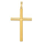 Sterling Silver Gold-tone w/Diamond-cut Center Hollow Cross Pendant - Image 4