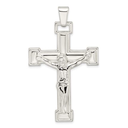 Sterling Silver Polished Crucifix Pendant