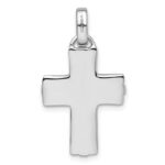 Sterling Silver Rhodium-plated Polished and Laser Crucifix Pendant - Image 4