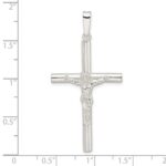 Sterling Silver Polished Large Hollow Crucifix Pendant - Image 3