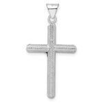 Sterling Silver RH-plate & Gold-tone Polished & Textured Crucifix Pendant - Image 4