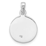 Sterling Silver Rhodium-plated Polished Mary Praying Pendant - Image 4