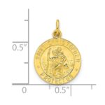 Sterling Silver Gold-tone Polished Solid Saint Christopher Medal Pendant - Image 3