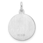 Sterling Silver Rhodium-plated Polished Solid Saint Michael Pendant - Image 4