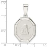 Sterling Silver Rhodium-plated Satin Raphael Angel Pendant - Image 3