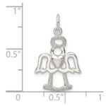 Sterling Silver Polished and Lasered Angel Pendant - Image 3