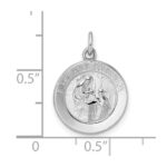 Sterling Silver Rhodium-plated Polished Solid 1st Holy Communion Pendant - Image 3