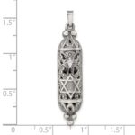 Sterling Silver Solid Antiqued Mezuzah Pendant - Image 3