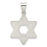 Sterling Silver Polsihed and Textured Solid Star of David Pendant - Image 3