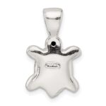 Sterling Silver Polished & Textured Turtle Pendant - Image 4