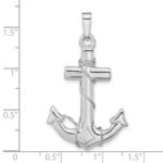 Sterling Silver Polished 3D Anchor Pendant - Image 3