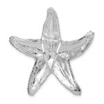 De-Ani Sterling Silver Rhodium-Plated Polished and Textured Starfish Slide - Image 4