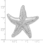 De-Ani Sterling Silver Rhodium-Plated Polished and Textured Starfish Slide - Image 3