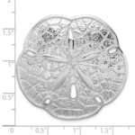 De-Ani Sterling Silver Rhodium-Plated Polished Sand Dollar with Scalloped Edge Slide - Image 3