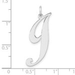 Large Sterling Silver Rhodium-plated Fancy Script Letter J Initial Charm - Image 4