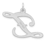 Large Sterling Silver Rhodium-plated Fancy Script Letter Z Initial Charm - Image 3