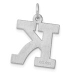 Large Sterling Silver Rhodium-plated Block Letter K Initial Charm - Image 3