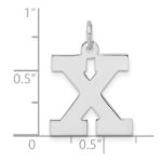 Large Sterling Silver Rhodium-plated Block Letter X Initial Charm - Image 4