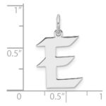 Small Sterling Silver Rhodium-plated Artisan Block Letter E Initial Charm - Image 4