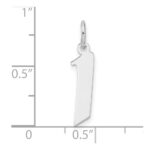 Small Sterling Silver Rhodium-plated Artisan Block Letter I Initial Charm - Image 4