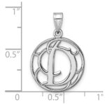 Small Sterling Silver Rhodium-plated Fancy Script Letter D Initial Pendant - Image 4