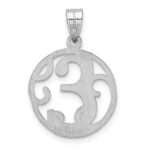 Small Sterling Silver Rhodium-plated Fancy Script Letter E Initial Pendant - Image 3