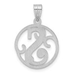 Small Sterling Silver Rhodium-plated Fancy Script Letter S Initial Pendant - Image 3