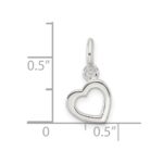 Sterling Silver Polished Open Heart Pendant - Image 4