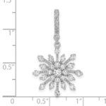 Sterling Silver Rhodium-plated CZ Snowflake Pendant - Image 4