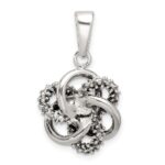 Sterling Silver Antiqued and Polished Love Knot Pendant - Image 3