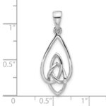 Sterling Silver Rhodium-Plated Polished Celtic Knot Pendant - Image 4