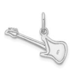 Sterling Silver Rhodium-plated Electric Guitar Charm Pendant - Image 3