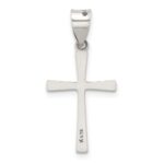Sterling Silver Antiqued Solid Textured Latin Cross Pendant - Image 3