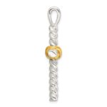 Sterling Silver and Gold-tone Polished Cross Pendant - Image 2