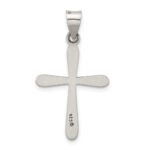 Sterling Silver Antiqued Solid Textured Cross Pendant - Image 3