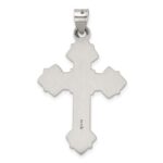 Sterling Silver Antiqued Solid Budded Cross Pendant - Image 3