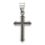 Sterling Silver Antiqued Textured Cross Pendant