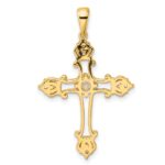 Sterling Silver Gold-plated CZ Cross Pendant - Image 3